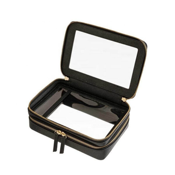 Custom Logo Transparent Makeup Bag  Case Organizer for Travel - Image 3