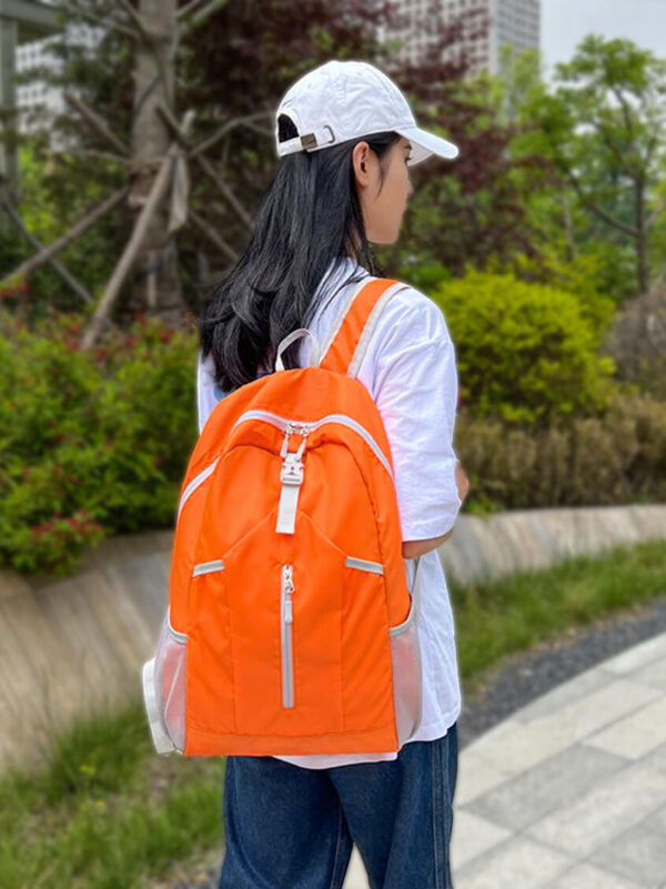 Orange Foldable backpack